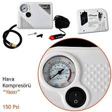 Carub BR2491105 150 PSI Basınçlı Hava Kompresörü Beyaz Mini Hava Pompası