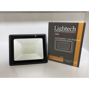 Lightech 100W Slim LED Projektör - IP66 Su Geçirmez - Beyaz Işık - Dış Mekan Aydınlatma