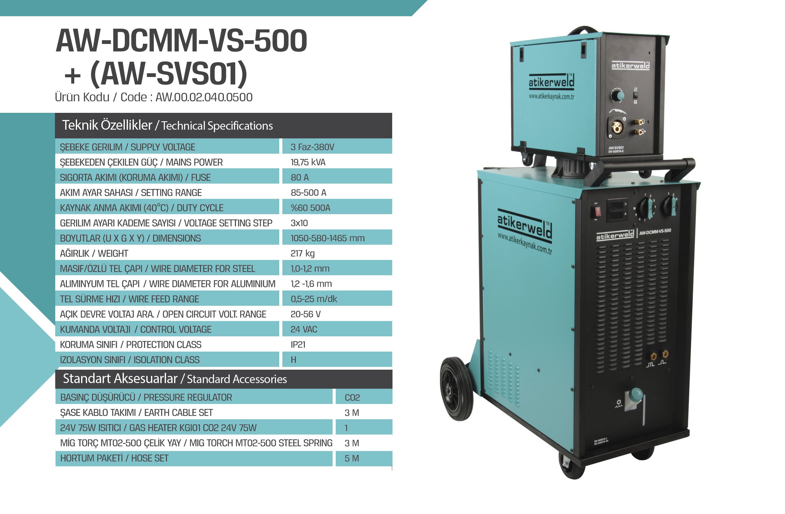 Gazaltı Kaynak Makinası 500 Amp Sulu