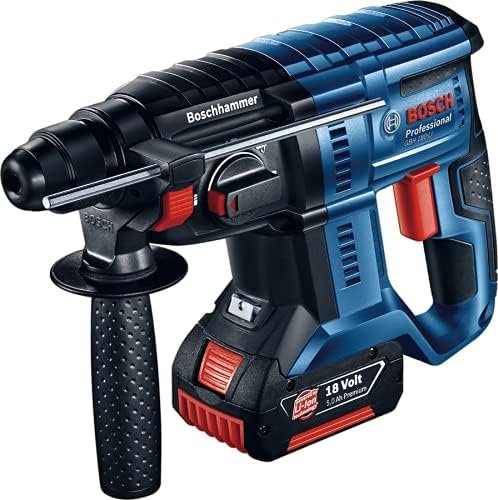 Bosch Professional GBH 180-LI Akülü Kırıcı Delici + 6 parça SDS Plus aksesuar seti (18 Volt, 2 x 4,0 Ah Akü, Şarj Cihazı, Plastik Çanta)